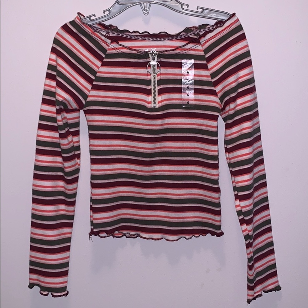 NEW Scalloped Neck with Zipper Girls Top Justice 6